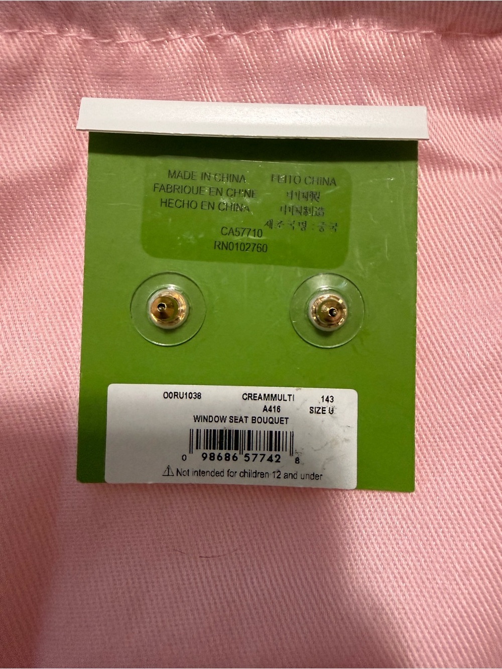 Kate Spade Window Seat Boutique Earrings & Dust Bag - Picture 3 of 3